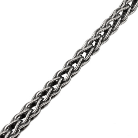 Серебряный браслет «Лисий хвост» с чернением 6 мм