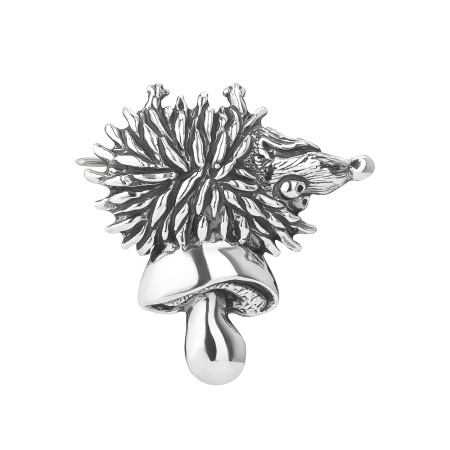 Брошь из серебра «Грибное братство»