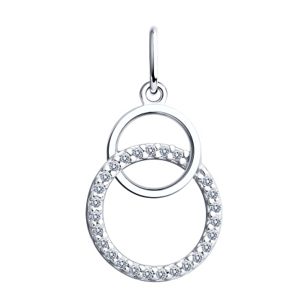 Серебряная подвеска с фианитами «Круги»