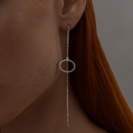 Серебряные серьги с фианитами