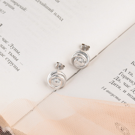 Серьги серебряные с танцующими, качающимися фианитами