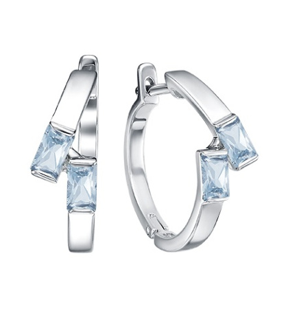 Серьги из серебра с топазами