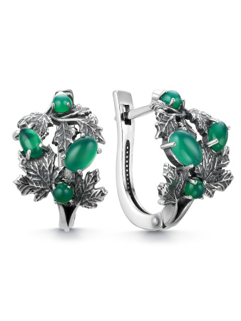 Серьги из серебра с агатом