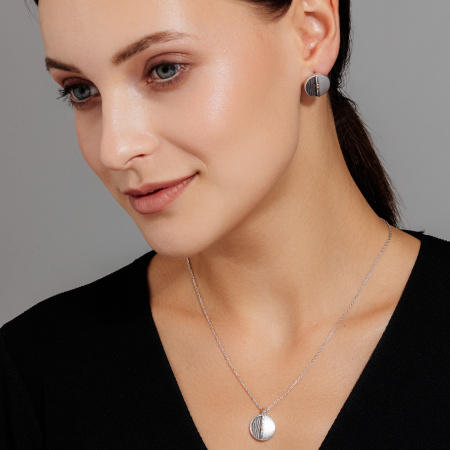 Серебряные серьги из серебра с бриллиантом «Дуэт»