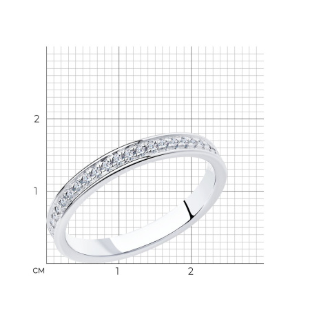 Кольцо из серебра с фианитами