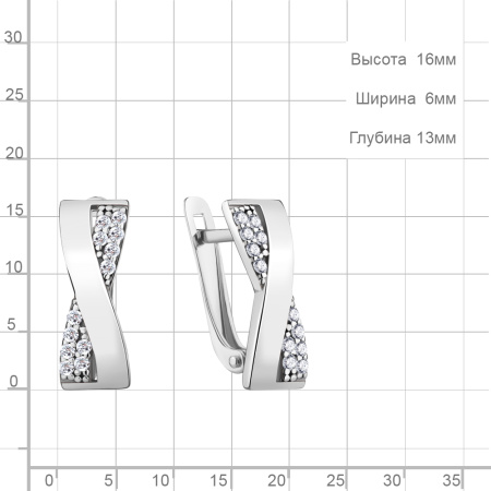 Серебряные серьги с фианитами