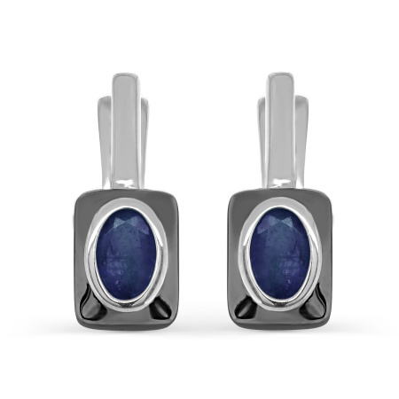 Серебряные серьги с сапфирами