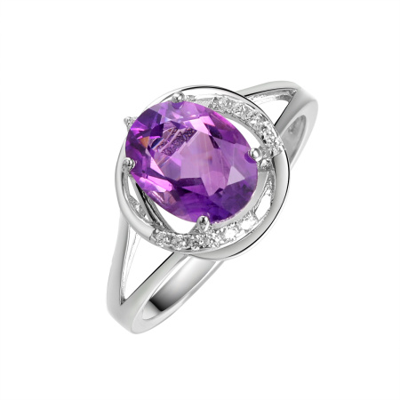 Кольцо из серебра с аметистом