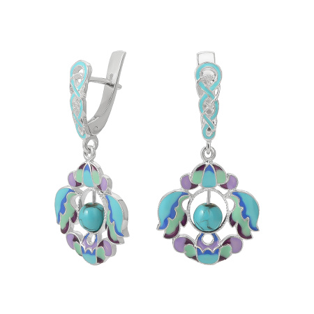 Серьги из серебра с эмалью