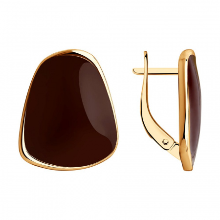 Серьги из золочёного серебра с эмалью