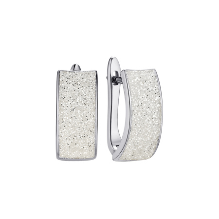 Серебряные серьги с глиттером