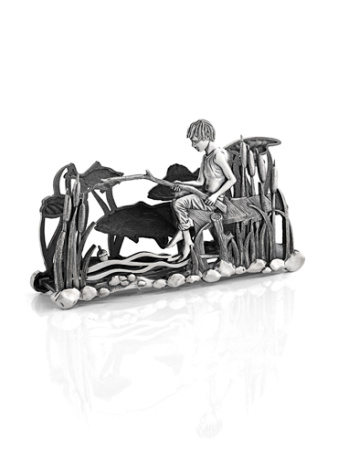 Серебряная салфетница «Рыбалка»