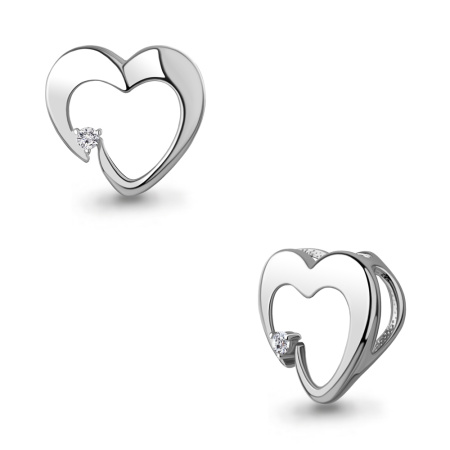 Подвеска из серебра с фианитом «Сердце»