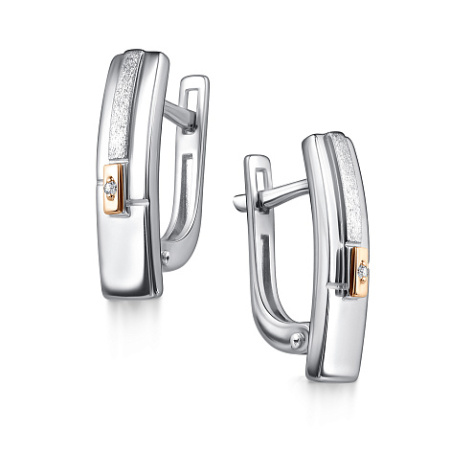 Серьги из серебра с бриллиантом