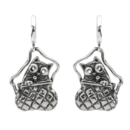 Серьги серебряные «Лентяй»