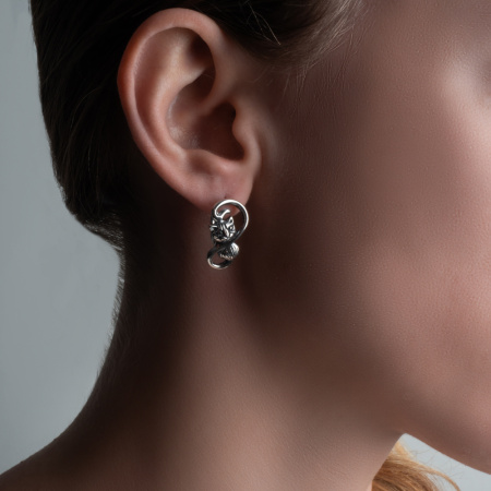 Серьги из серебра «Infinity» кошка