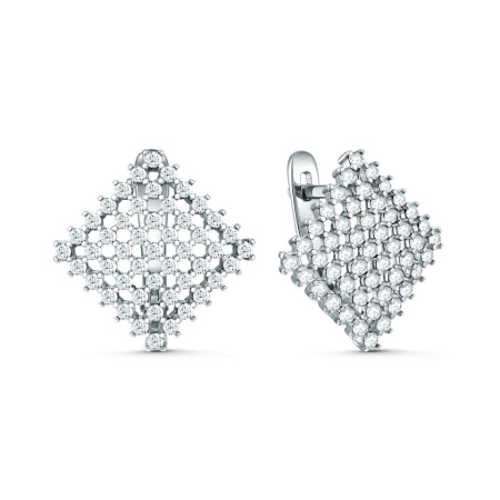 Серьги из серебра с фианитами