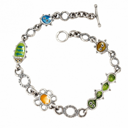Серебряный браслет с эмалью