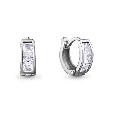 Серебряные детские серьги с фианитами