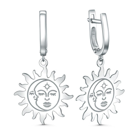 Серьги из серебра «Луна и солнце»
