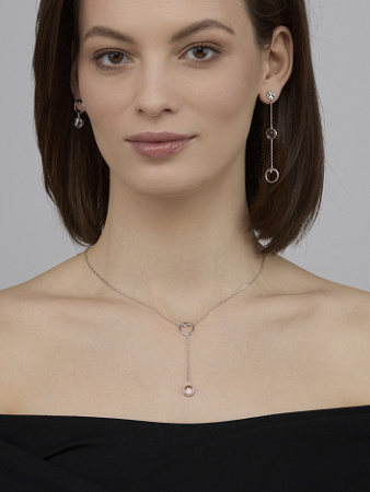 Серьги из серебра с горным хрусталем