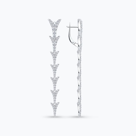 Серьги из серебра с фианитами