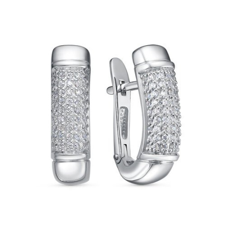 Серьги из серебра с фианитами