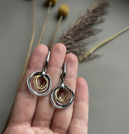 Серьги из серебра с позолотой