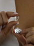 Серьги из серебра 925 с эффектом мятого металла