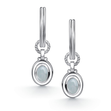 Серьги из серебра с аквамарином