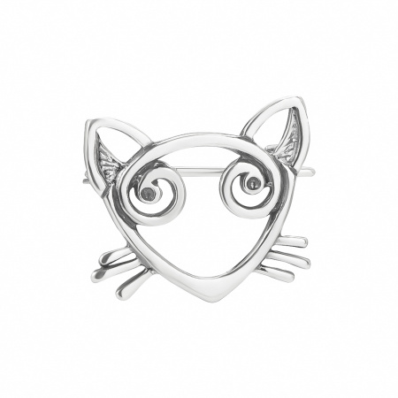Серебряная брошь «Мурлыка»