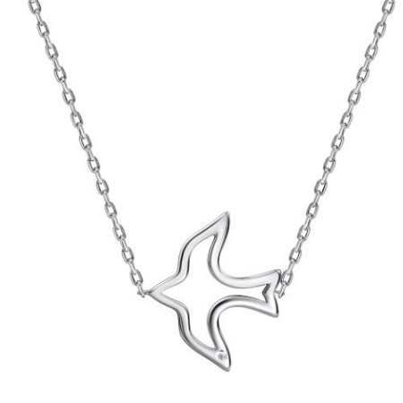 Колье из серебра с бриллиантом «Птица»