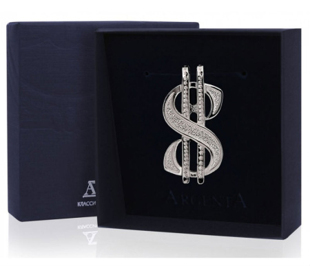 Серебряный зажим для денег«Доллар»