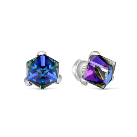 Серьги-пусеты из серебра с кристаллами Swarovski