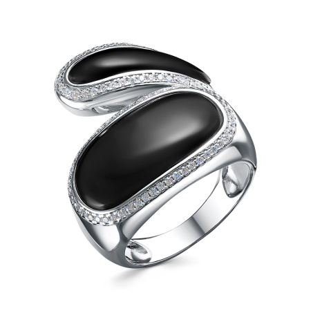 Кольцо из серебра с черным ониксом