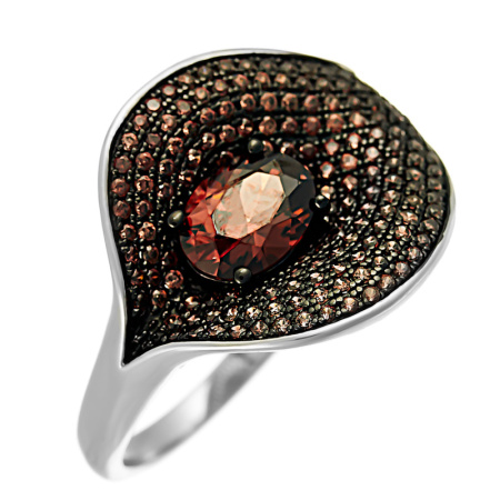 Кольцо из серебра с фианитами «Калла»