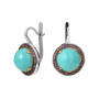 Серебряные серьги с бирюзой и аметистом