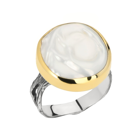 Кольцо из серебра с жемчугом барокко