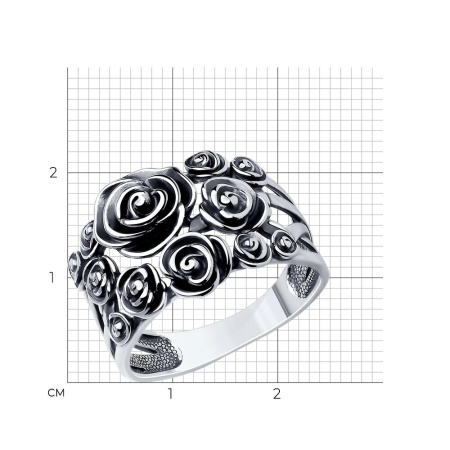 Кольцо из чернёного серебра