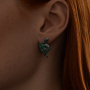 Серьги из серебра с фианитами «Змея»