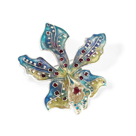 Брошь из серебра «Орхидея»