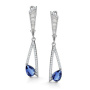 Серебряные серьги с сапфиром и фианитами