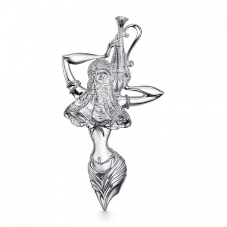 Серебряная брошь «Восточная красавица»