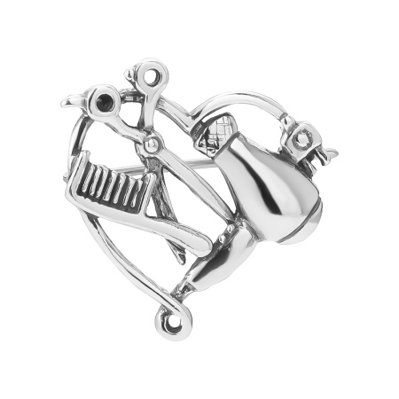 Серебряная брошь «Салон красоты»