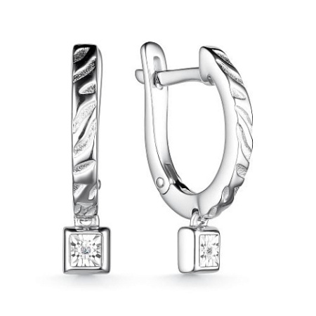 Серебряные серьги с бриллиантами