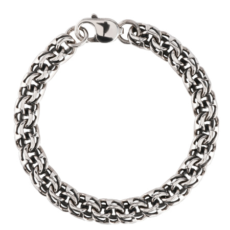 Браслет серебряный «Бисмарк» 8 мм