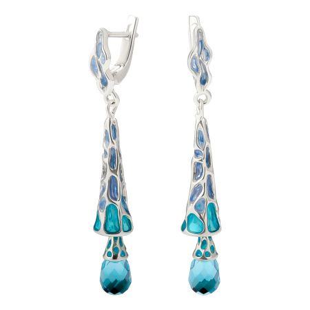 Серьги из серебра с эмаью «Ар-Нуво»