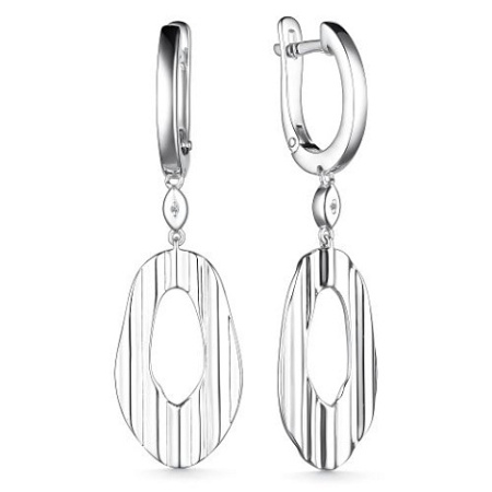 Серебряные серьги с бриллиантом