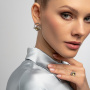 Серьги из серебра с камнем цитрин