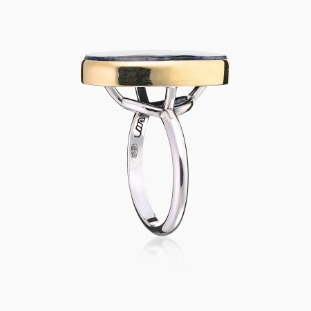 Кольцо из серебра с камнем содалит